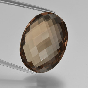 Cuarzo Ahumado Marrón chocolate natural de 13.23 ct, Corte Óvalo, VVS