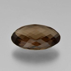 Cuarzo ahumado marrón natural de 14,29 ct, corte óvalo, VVS
