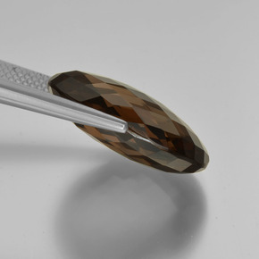 Cuarzo ahumado marrón natural de 14,29 ct, corte óvalo, VVS