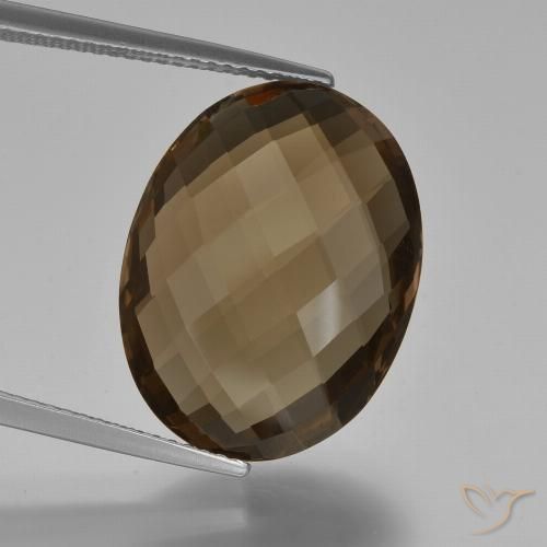 14.03ct Natural Marrón sombra cuarzo ahumado, Ovalada, VVS