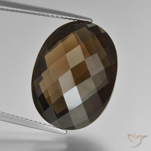 15.80ct Natural Marrón chocolate cuarzo ahumado, Ovalada, VVS