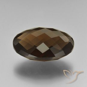 cuarzo ahumado Marrón chocolate natural de 15.80 ct, Ovalada, VVS