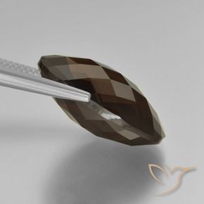 cuarzo ahumado Marrón chocolate natural de 15.80 ct, Ovalada, VVS