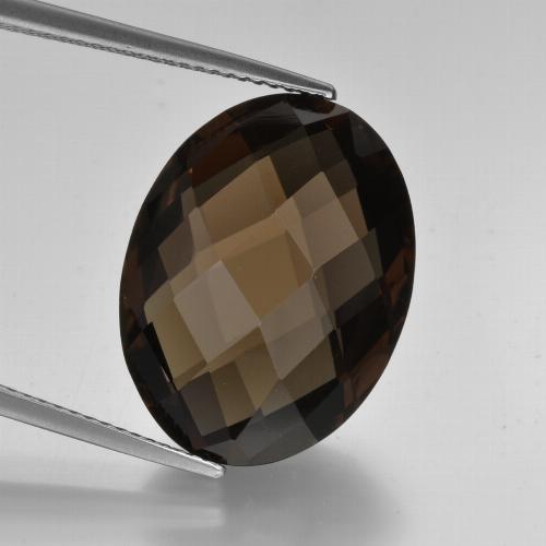 Cuarzo Ahumado Marrón medio natural de 15.62 ct, Corte Óvalo, VVS