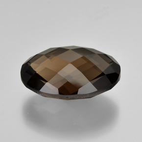 Cuarzo Ahumado Marrón oscuro natural de 16.26 ct, Corte Óvalo, VVS-VS