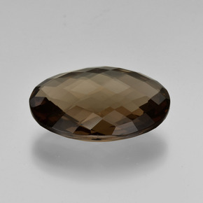 Cuarzo ahumado marrón natural de 13,09 ct, corte óvalo, VVS