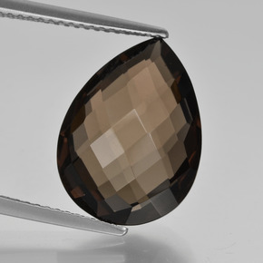 Cuarzo ahumado marrón natural de 8,08 ct, en forma de pera, VVS-VS