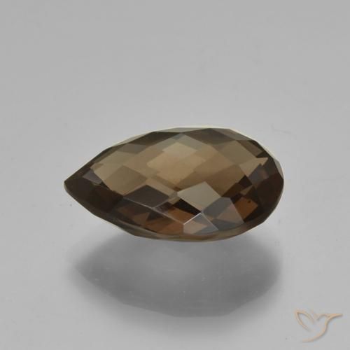 cuarzo ahumado Marrón chocolate natural de 7.93 ct, En forma de pera, VVS-VS