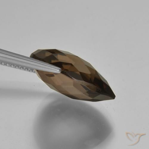 cuarzo ahumado Marrón chocolate natural de 7.93 ct, En forma de pera, VVS-VS