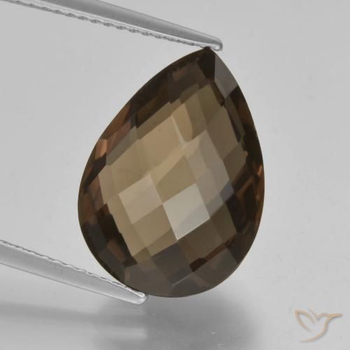 7.73ct Natural Marrón chocolate cuarzo ahumado, En forma de pera, VVS-VS