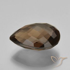 cuarzo ahumado Marrón chocolate natural de 7.73 ct, En forma de pera, VVS-VS