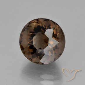cuarzo ahumado Marrón nogal natural de 5.23 ct, Redondo, VVS-VS
