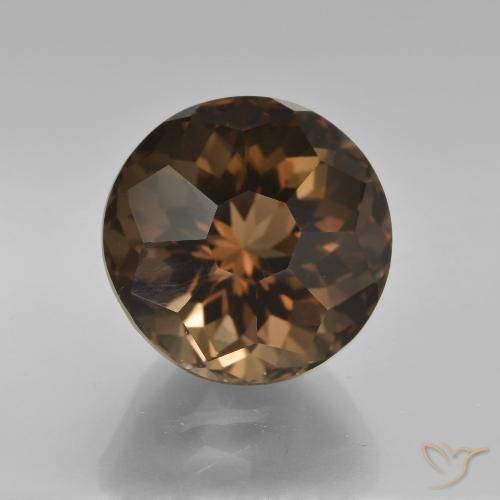 7.66ct Natural Marrón chocolate cuarzo ahumado, Redondo, VVS