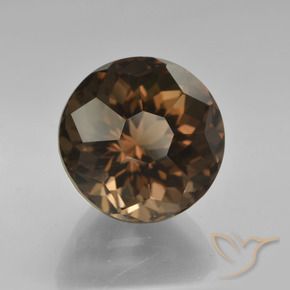 cuarzo ahumado Marrón chocolate natural de 7.66 ct, Redondo, VVS