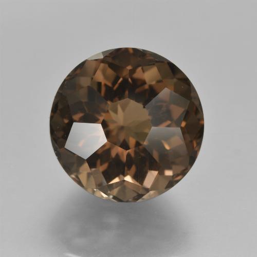 Cuarzo ahumado marrón natural de 8,79 ct, corte redondo, VS