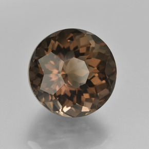 Cuarzo ahumado marrón natural de 8,79 ct, corte redondo, VS