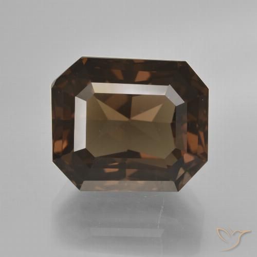 8.66ct Natural Marrón sombra cuarzo ahumado, corte esmeralda, VVS-VS