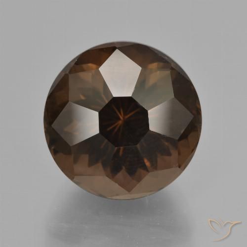 10.25ct Natural Marrón sombra cuarzo ahumado, Redondo, VVS-VS