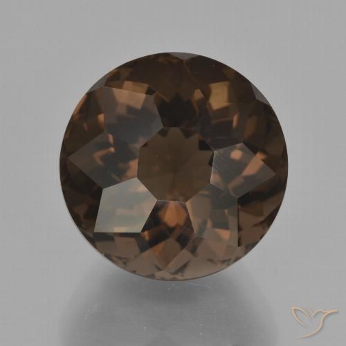10.75ct Natural Marrón nogal cuarzo ahumado, Redondo, VVS-VS