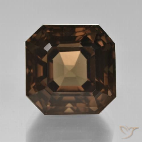 12.31ct Natural Marrón medio cuarzo ahumado, corte esmeralda, VVS