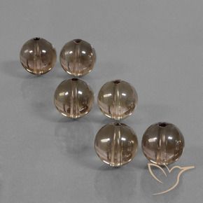 Gemas de cuarzo ahumado Marrón nogal natural de 44.98 ct, Esfera / Bola, Transparente