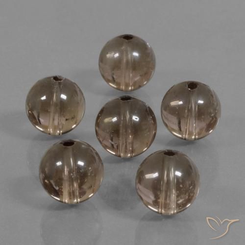 45.37ctw Natural Marrón nogal cuarzo ahumado, Esfera / Bola, Transparente