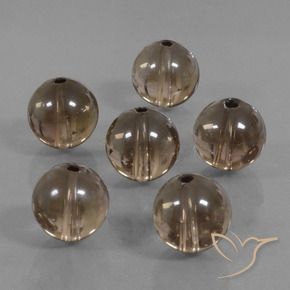 Gemas de cuarzo ahumado marrón natural de 44,29 ct, esfera / bola, transparente