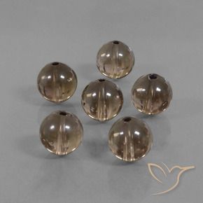 Gemas de cuarzo ahumado marrón natural de 44,29 ct, esfera / bola, transparente
