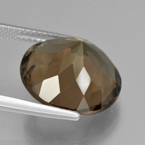 Cuarzo Ahumado Marrón claro medio natural de 9.93 ct, Corte Redondo, VVS