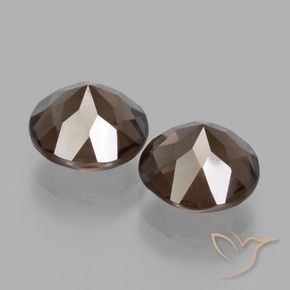 Gemas de cuarzo ahumado Marrón medio natural de 3.40 ct, Redondo, VS
