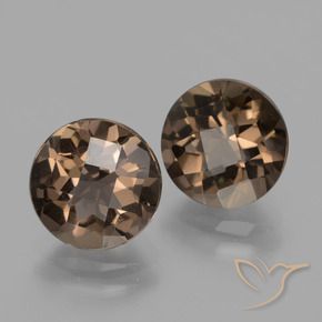Gemas de cuarzo ahumado Marrón medio natural de 3.71 ct, Redondo, VS