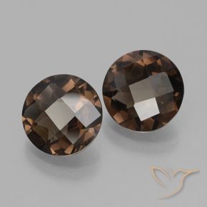 Gemas de cuarzo ahumado Azul oscuro natural de 3.02 ct, Redondo, VS