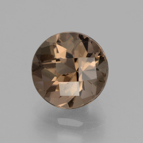 Cuarzo ahumado marrón natural de 1,98 ct, corte redondo, VS