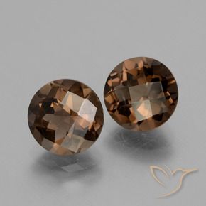Gemas de cuarzo ahumado Marrón medio natural de 3.53 ct, Redondo, VS