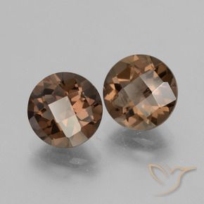 Gemas de cuarzo ahumado Marrón medio natural de 3.69 ct, Redondo, VS