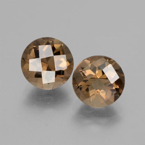 Gemas de cuarzo ahumado marrón natural de 3,31 ct, corte redondo, VS