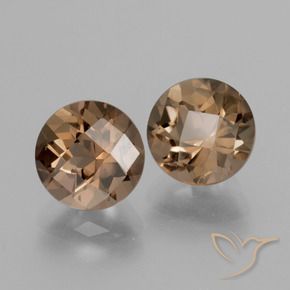 Gemas de cuarzo ahumado Marrón medio natural de 3.86 ct, Redondo, VS