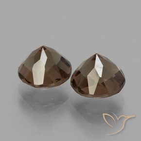 Gemas de cuarzo ahumado Marrón nogal natural de 3.84 ct, Redondo, VS