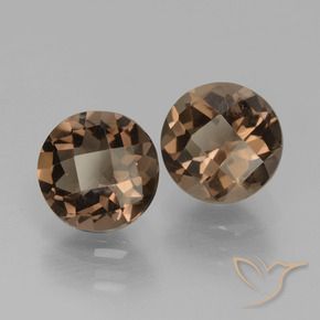 Gemas de cuarzo ahumado Marrón cálido natural de 3.66 ct, Redondo, VS