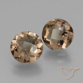 Gemas de cuarzo ahumado Marrón cálido natural de 3.34 ct, Redondo, VS
