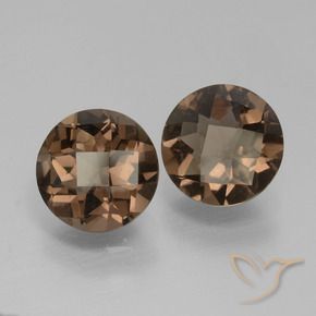 Gemas de cuarzo ahumado Marrón jengibre natural de 3.21 ct, Redondo, VS