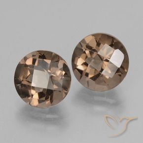 Gemas de cuarzo ahumado Marrón jengibre natural de 3.81 ct, Redondo, VS