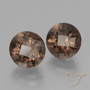 Gemas de cuarzo ahumado Marrón medio natural de 3.84 ct, Redondo, VVS-VS