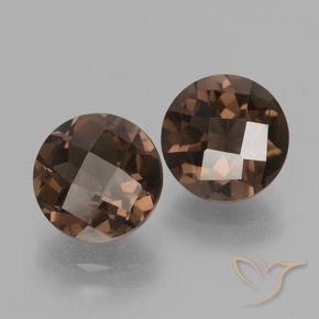 Gemas de cuarzo ahumado Marrón nogal natural de 3.58 ct, Redondo, VS