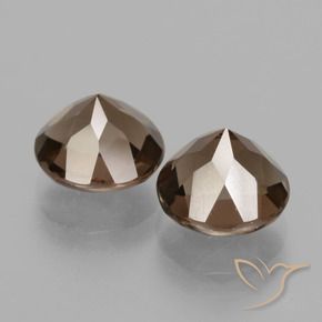 Gemas de cuarzo ahumado marrón natural de 3,91 ct, corte redondo, VVS-VS