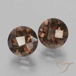 Gemas de cuarzo ahumado Marrón medio natural de 3.68 ct, Redondo, VS