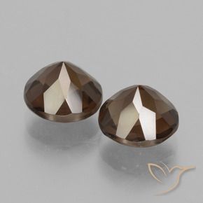 Gemas de cuarzo ahumado Marrón medio natural de 3.68 ct, Redondo, VS