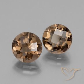 Gemas de cuarzo ahumado Marrón medio natural de 3.59 ct, Redondo, VS