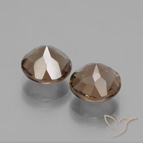 Gemas de cuarzo ahumado Marrón medio natural de 3.59 ct, Redondo, VS