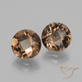 Gemas de cuarzo ahumado Marrón medio natural de 3.54 ct, Redondo, VS